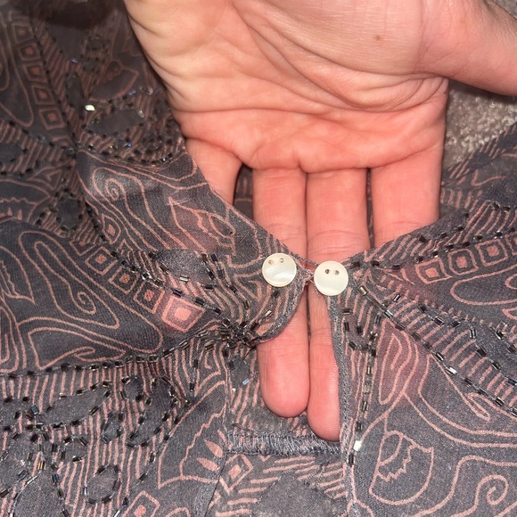 🧚🏼‍♀️VINTAGE Beaded Shear Swing Crop Top🧚🏼‍♀️ - Picture 6 of 8